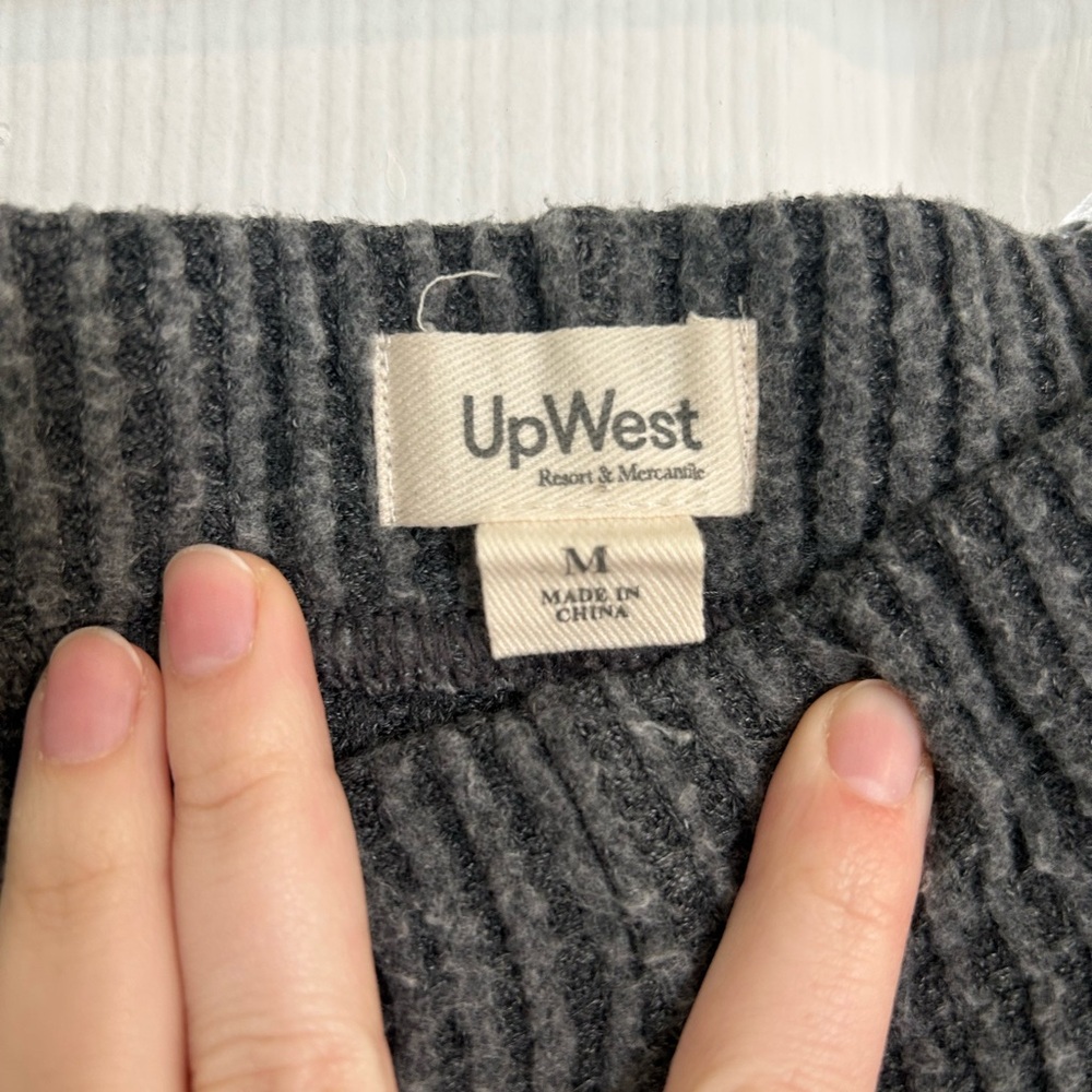 UpWest Charcoal Ribbed Knit Wide Leg Pants & Top Set - Picture 8 of 9